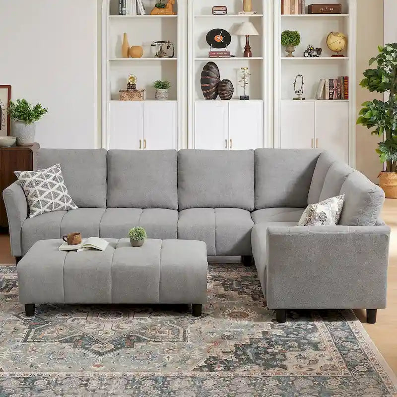 Canapé d'angle réversible 102,56 W avec siège d'angle et banquette allongée