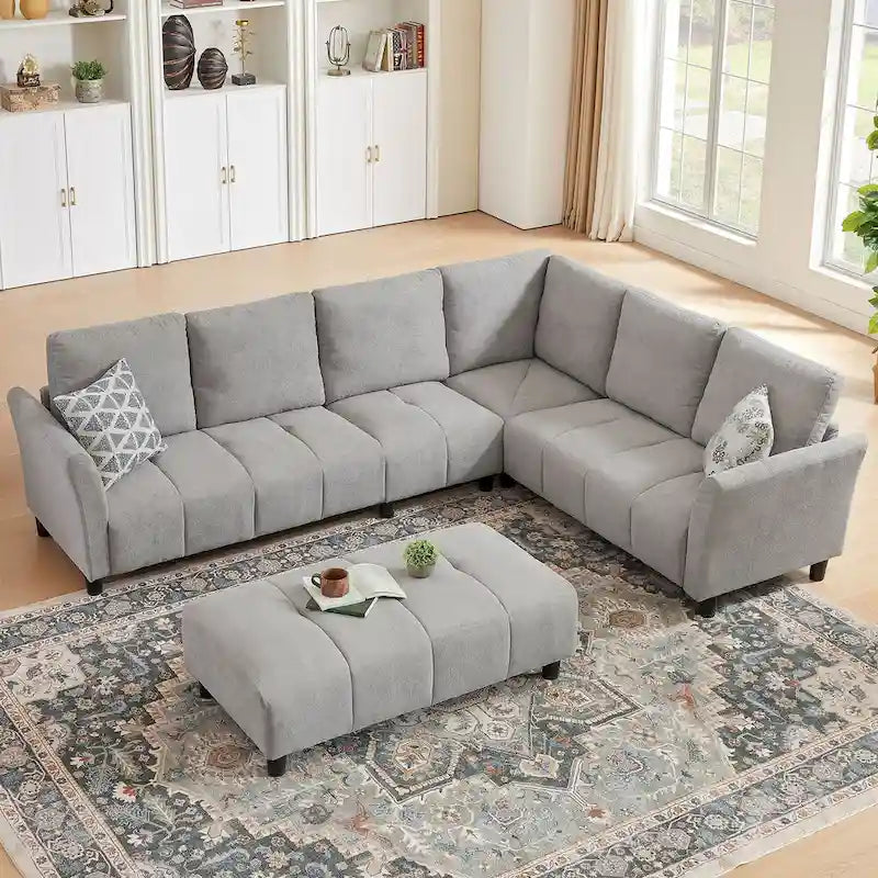 Canapé d'angle réversible 102,56 W avec siège d'angle et banquette allongée