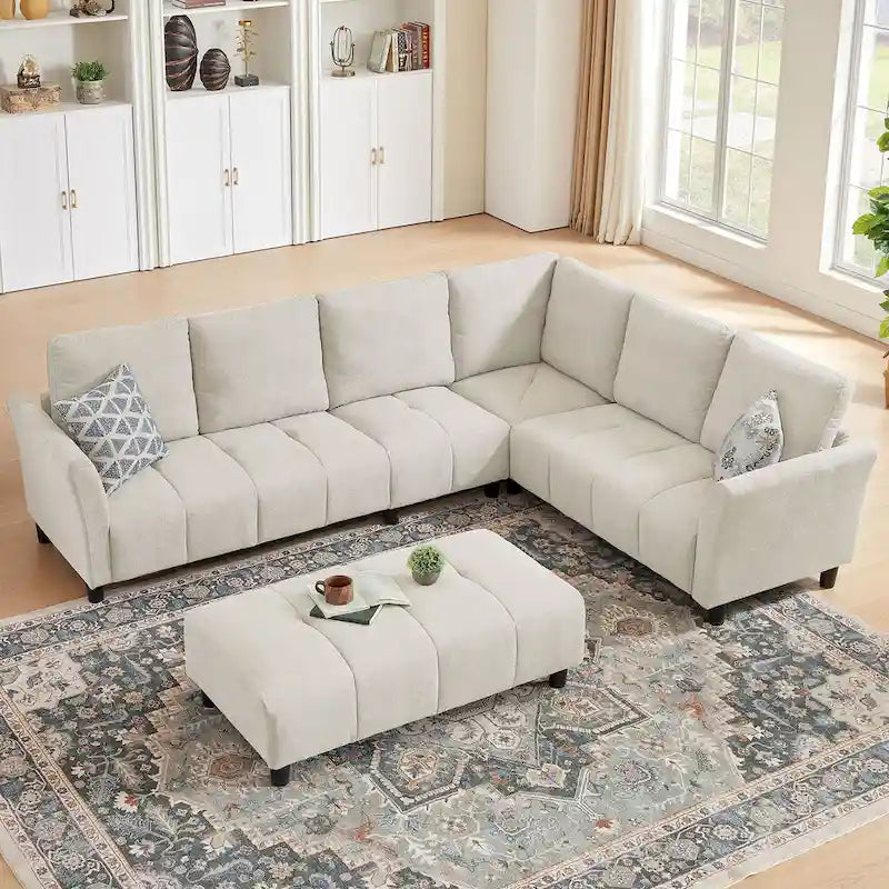 Canapé d'angle réversible 102,56 W avec siège d'angle et banquette allongée