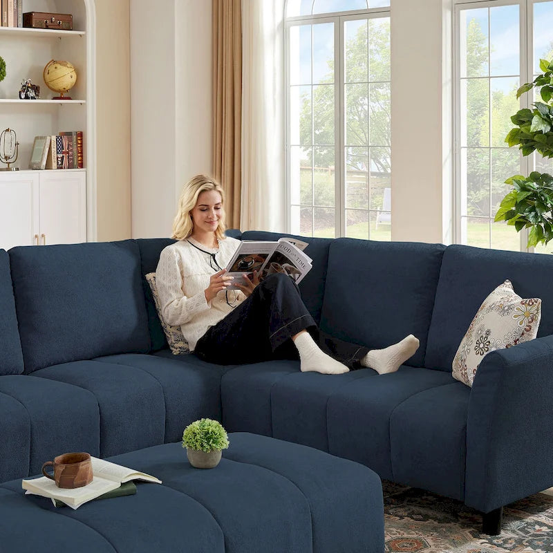 Canapé d'angle réversible 102,56 W avec siège d'angle et banquette allongée