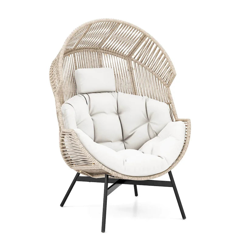 Fauteuil œuf surdimensionné Costway avec coussins et appui-tête ultra-robuste - Voir détails