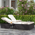 Lit de repos d'extérieur Costway pour terrasse, en rotin PE, double méridienne avec - Voir détails