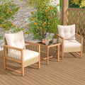 Costway Ensemble mobilier de patio 3 pièces en rotin PE tressé pour l'extérieur - Voir détails