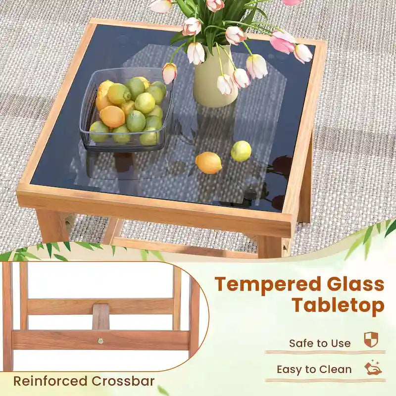 Costway Ensemble mobilier de patio 3 pièces en rotin PE tressé pour l'extérieur - Voir détails