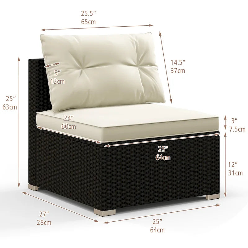 Gymax Ensemble de conversation 5 pièces en rotin pour patio, mobilier d'extérieur avec