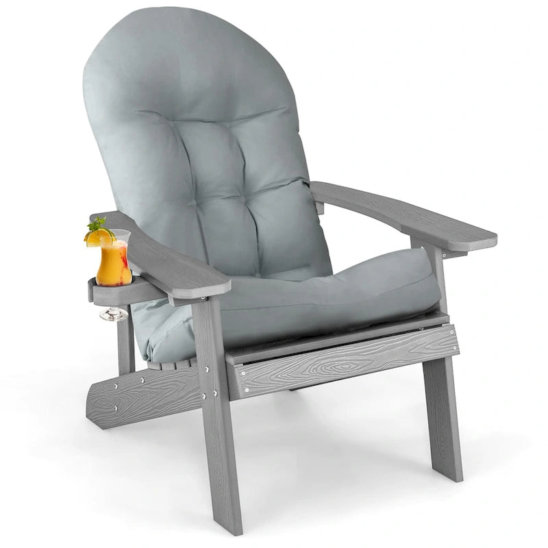 Chaise Adirondack Costway Fauteuil Adirondack HIPS avec porte-gobelet & - Voir les détails