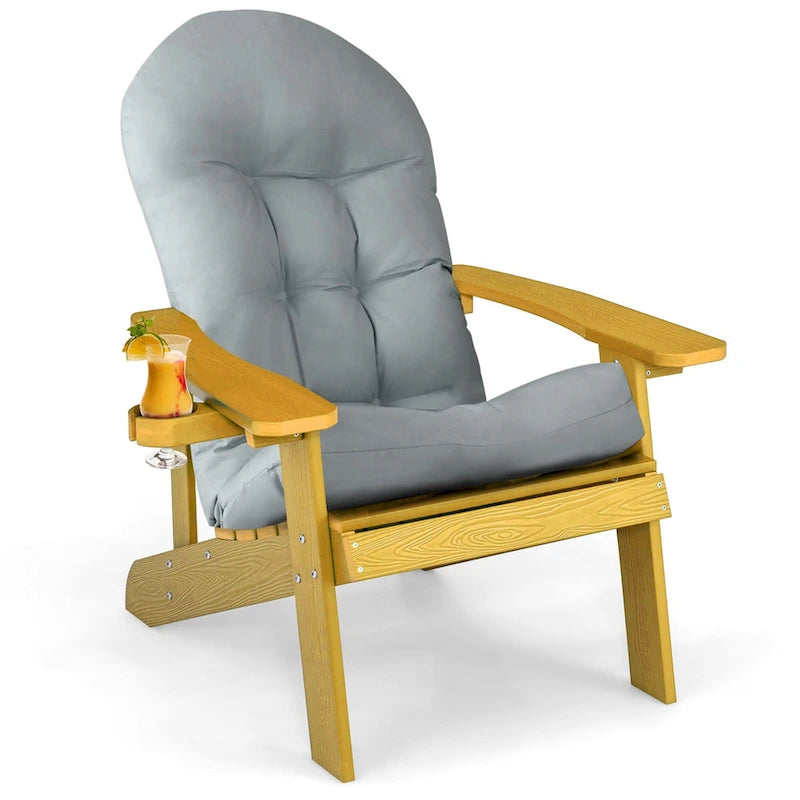 Chaise Adirondack Costway Fauteuil Adirondack HIPS avec porte-gobelet & - Voir les détails