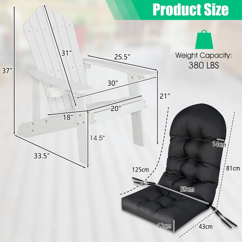 Chaise Adirondack Costway Fauteuil Adirondack HIPS avec porte-gobelet & - Voir les détails