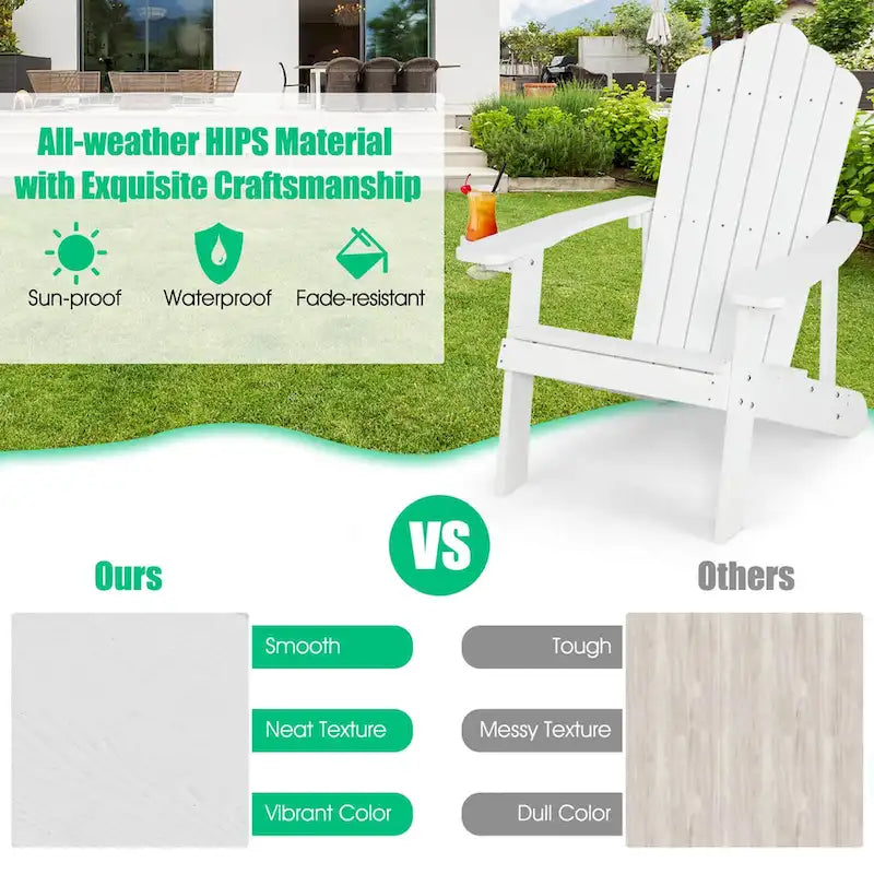 Chaise Adirondack Costway Fauteuil Adirondack HIPS avec porte-gobelet & - Voir les détails
