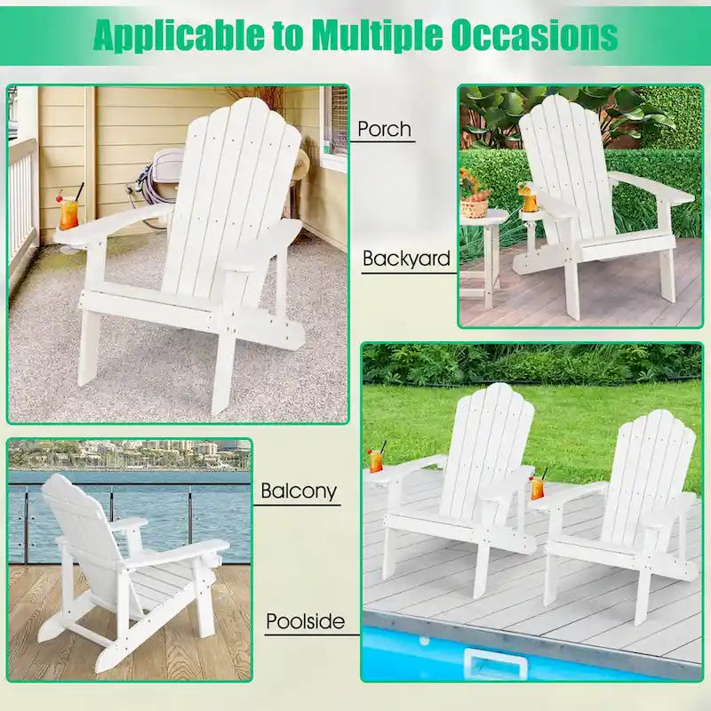 Chaise Adirondack Costway Fauteuil Adirondack HIPS avec porte-gobelet & - Voir les détails