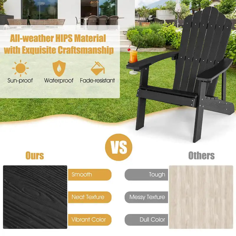 Chaise Adirondack Costway Fauteuil Adirondack HIPS avec porte-gobelet & - Voir les détails