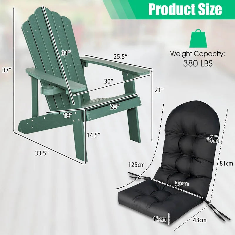 Chaise Adirondack Costway Fauteuil Adirondack HIPS avec porte-gobelet & - Voir les détails