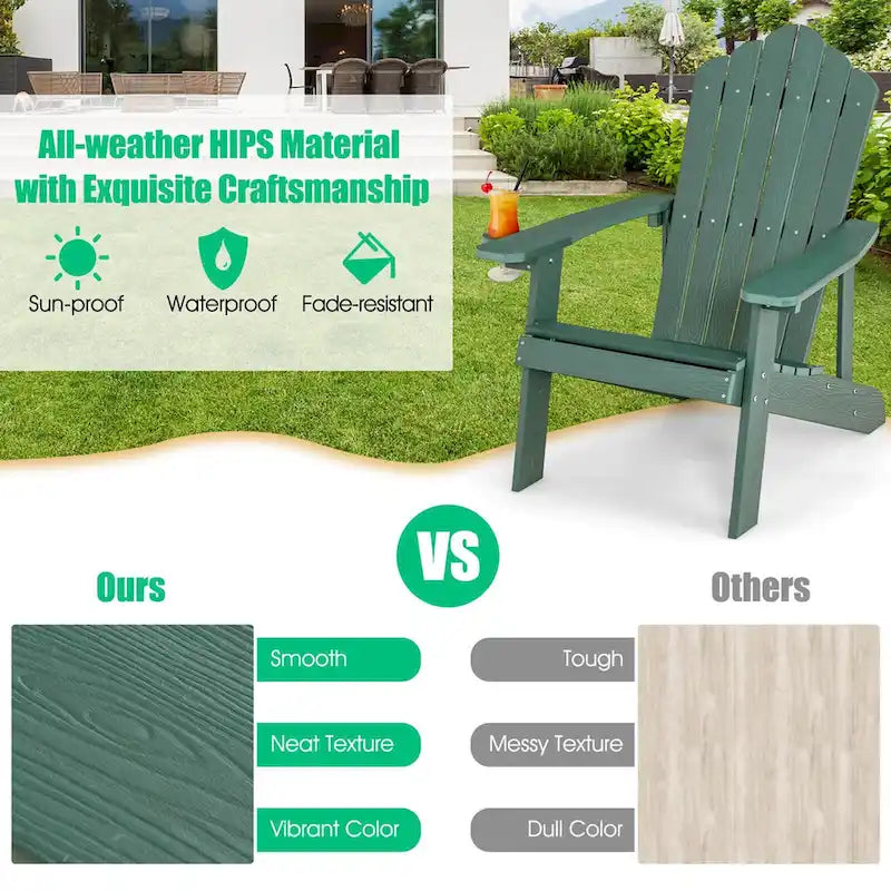 Chaise Adirondack Costway Fauteuil Adirondack HIPS avec porte-gobelet & - Voir les détails