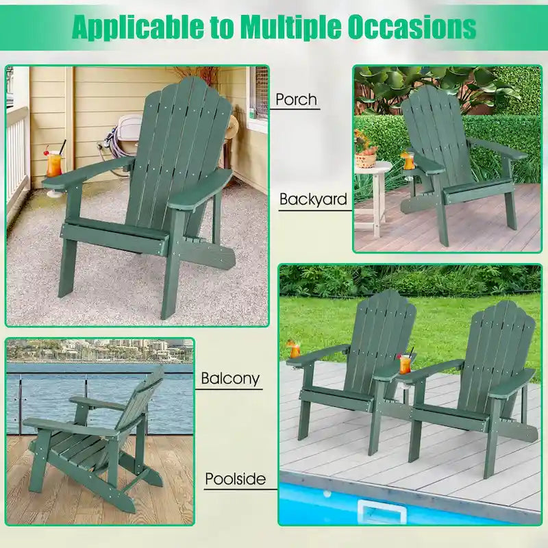 Chaise Adirondack Costway Fauteuil Adirondack HIPS avec porte-gobelet & - Voir les détails