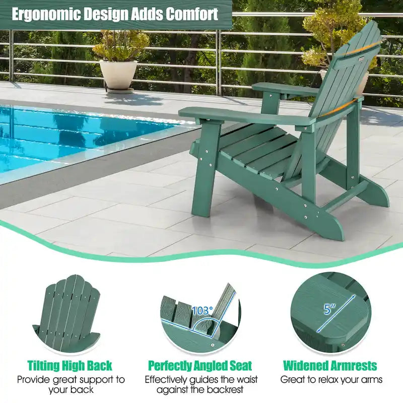 Chaise Adirondack Costway Fauteuil Adirondack HIPS avec porte-gobelet & - Voir les détails