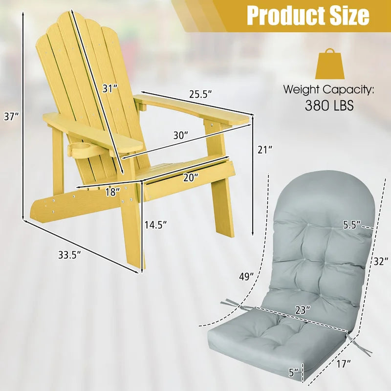 Chaise Adirondack Costway Fauteuil Adirondack HIPS avec porte-gobelet & - Voir les détails