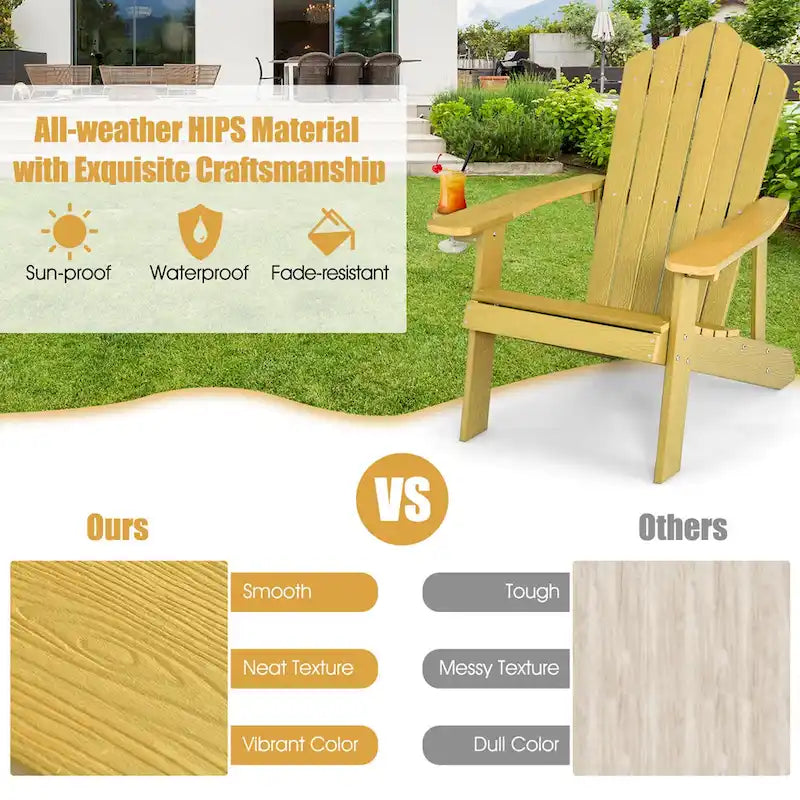 Chaise Adirondack Costway Fauteuil Adirondack HIPS avec porte-gobelet & - Voir les détails