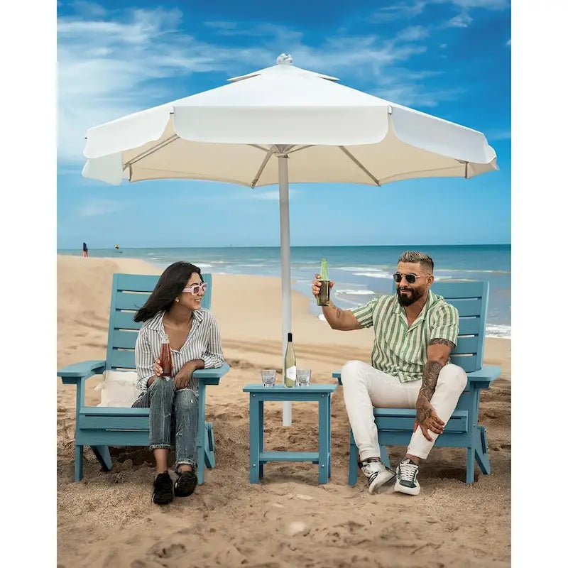 Lot de 4 chaises Adirondack pliantes WINSOON en HIPS avec dossier incurvé et porte-gobelet