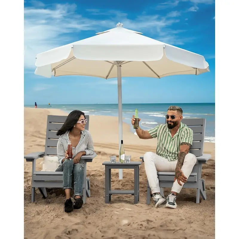 Lot de 4 chaises Adirondack pliantes WINSOON en HIPS avec dossier incurvé et porte-gobelet