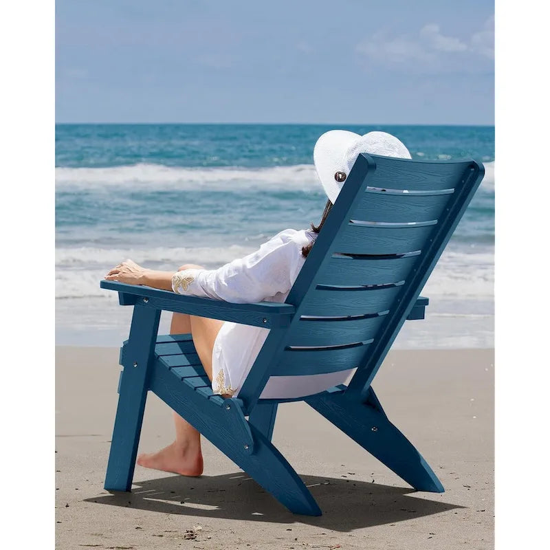 Lot de 4 chaises Adirondack pliantes WINSOON en HIPS avec dossier incurvé et porte-gobelet