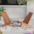 EROMMY Lot de 2 chaises pliantes en bois d'acacia – Chaises de terrasse standard et en corde pour jardin, camping, balcon
