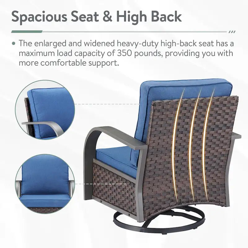 Canapé d'extérieur et fauteuil avec ensemble table brasero