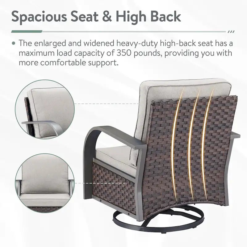 Canapé d'extérieur et fauteuil avec ensemble table brasero