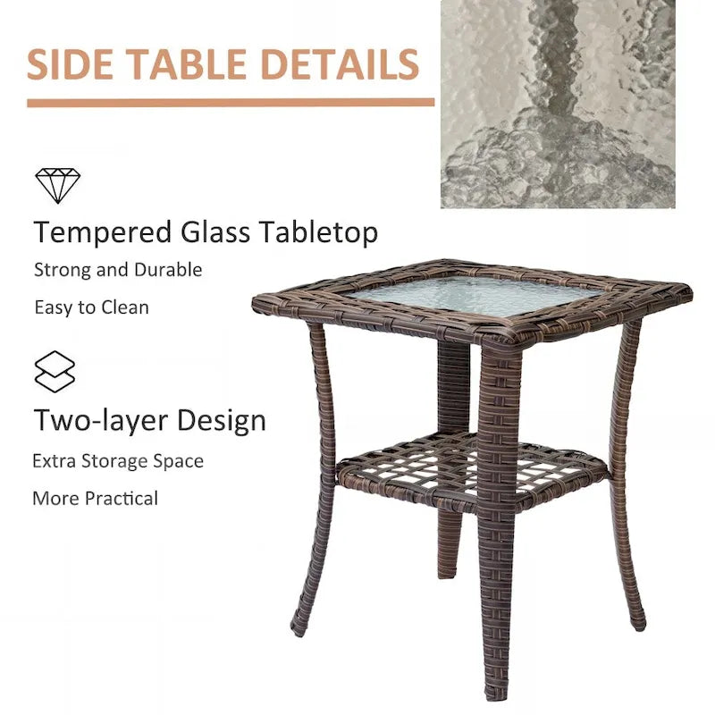Ensemble de mobilier de jardin en osier 8 pièces avec fauteuil pivotant et pouf de patio