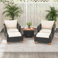 Costway Ensemble de Meubles de Patio 5 pièces avec Table de Rangement Ottomans Moelleux - Voir les détails