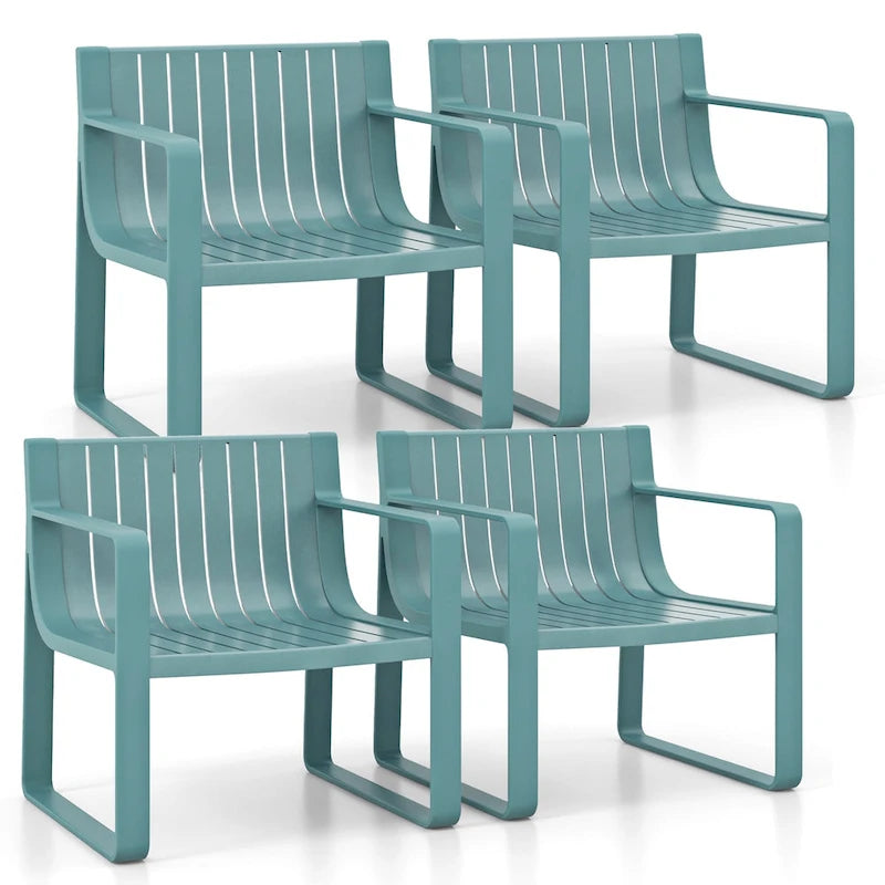 Lot de 2/4 chaises de patio Costway en plastique résistant aux intempéries pour l'extérieur