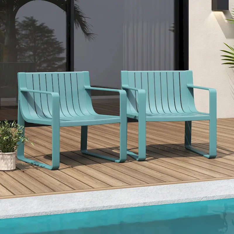Lot de 2/4 chaises de patio Costway en plastique résistant aux intempéries pour l'extérieur