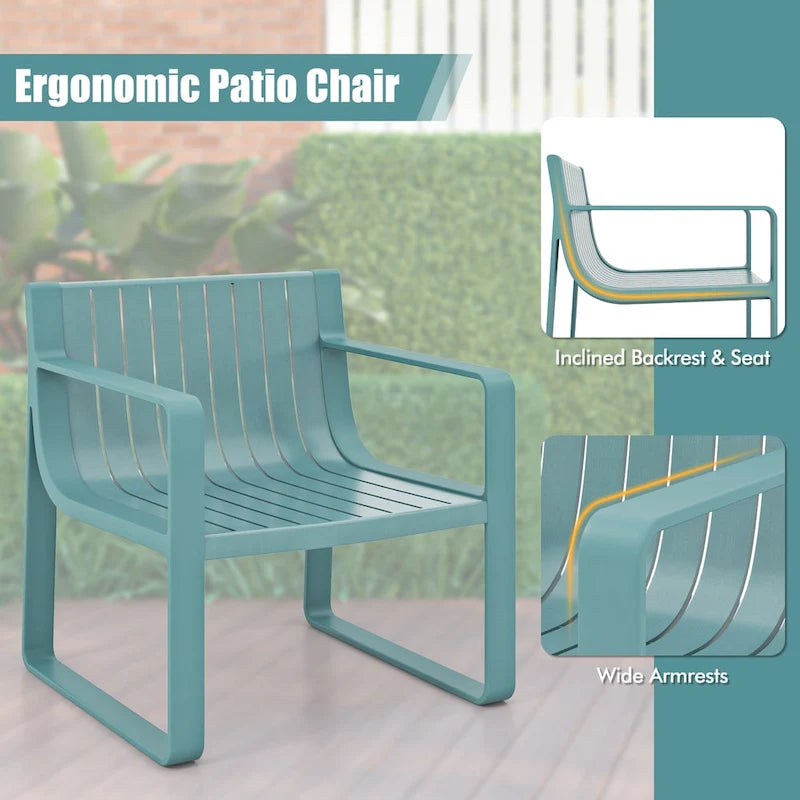 Lot de 2/4 chaises de patio Costway en plastique résistant aux intempéries pour l'extérieur
