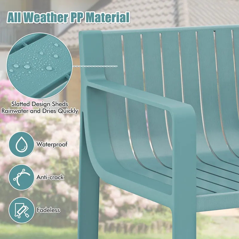 Lot de 2/4 chaises de patio Costway en plastique résistant aux intempéries pour l'extérieur