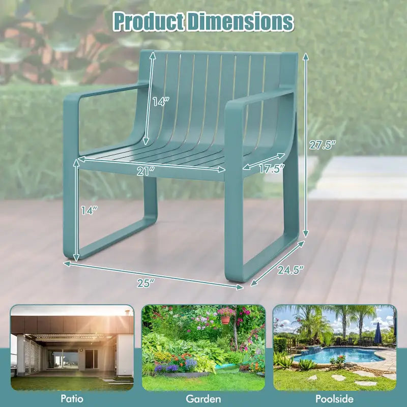 Lot de 2/4 chaises de patio Costway en plastique résistant aux intempéries pour l'extérieur