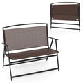 Banc de patio 2 places pliant Costway avec - Voir les détails