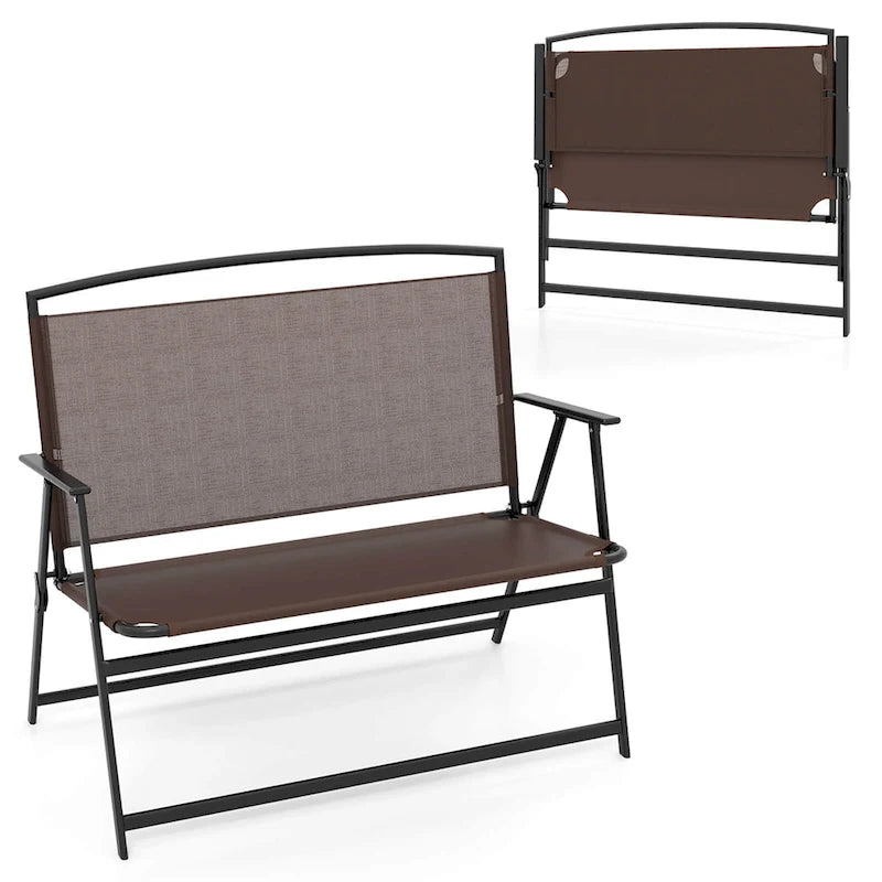 Costway 2-Person Patio Bench Folding Outdoor Garden Bench with - See Details