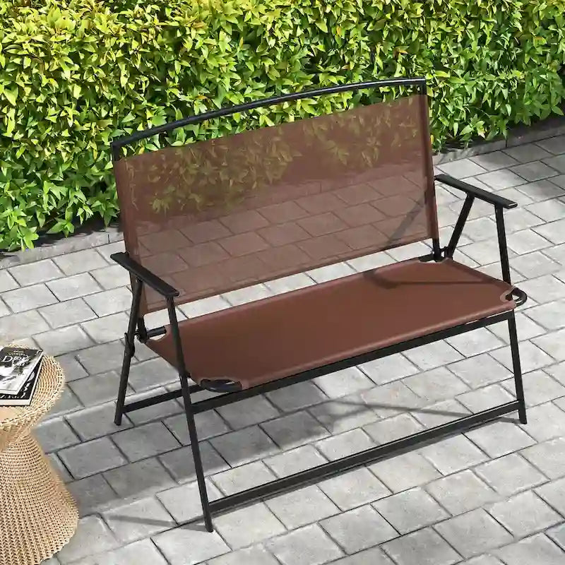 Banc de patio 2 places pliant Costway avec - Voir les détails