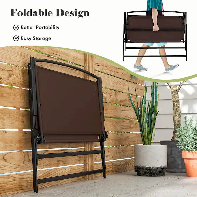 Banc de patio 2 places pliant Costway avec - Voir les détails