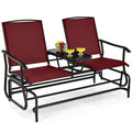 Gymax Double fauteuil à bascule pour 2 personnes, Patio extérieur, Causeuse à bascule