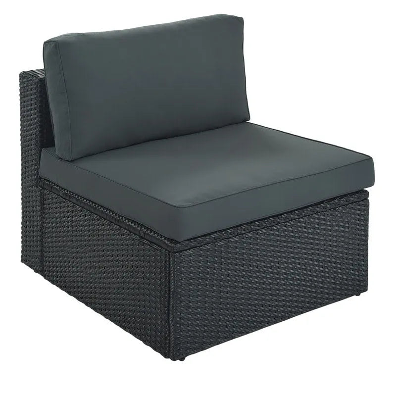 Ensemble de mobilier de jardin 7 pièces, salon de jardin en osier tressé, canapé-lit en rotin avec table basse, pouf et coussins colorés
