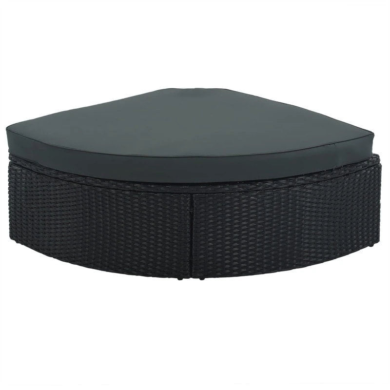 Ensemble de mobilier de jardin 7 pièces, salon de jardin en osier tressé, canapé-lit en rotin avec table basse, pouf et coussins colorés