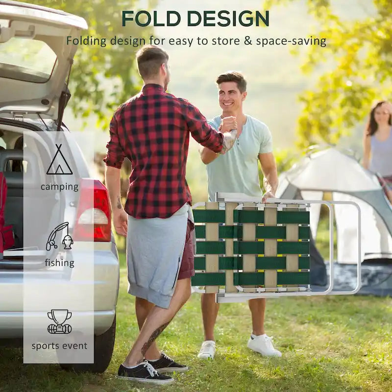 Lot de 2 Chaises Pliantes de Patio avec Accoudoirs, Chaises de Camping d'Extérieur, Chaises de Jardin Portables pour le Camping, le Jardin, la Piscine, la Plage