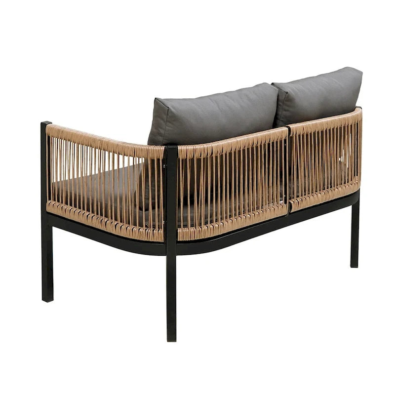 Combinaison de canapés d'extérieur multi-personnes avec une table, convient pour le jardin, la cour arrière et les balcons