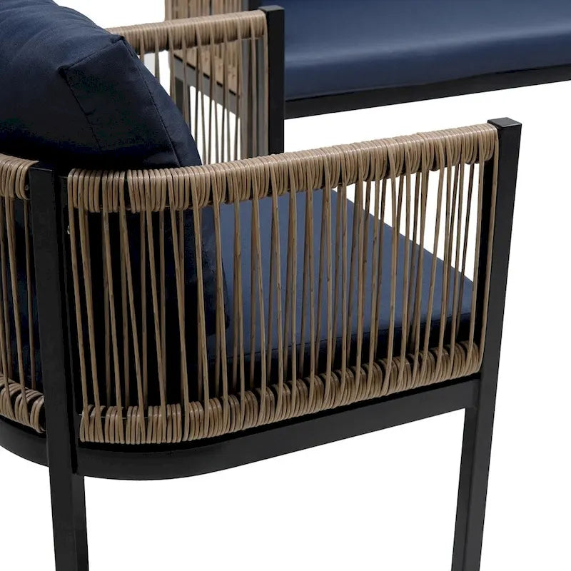 Combinaison de canapés d'extérieur multi-personnes avec une table, convient pour le jardin, la cour arrière et les balcons