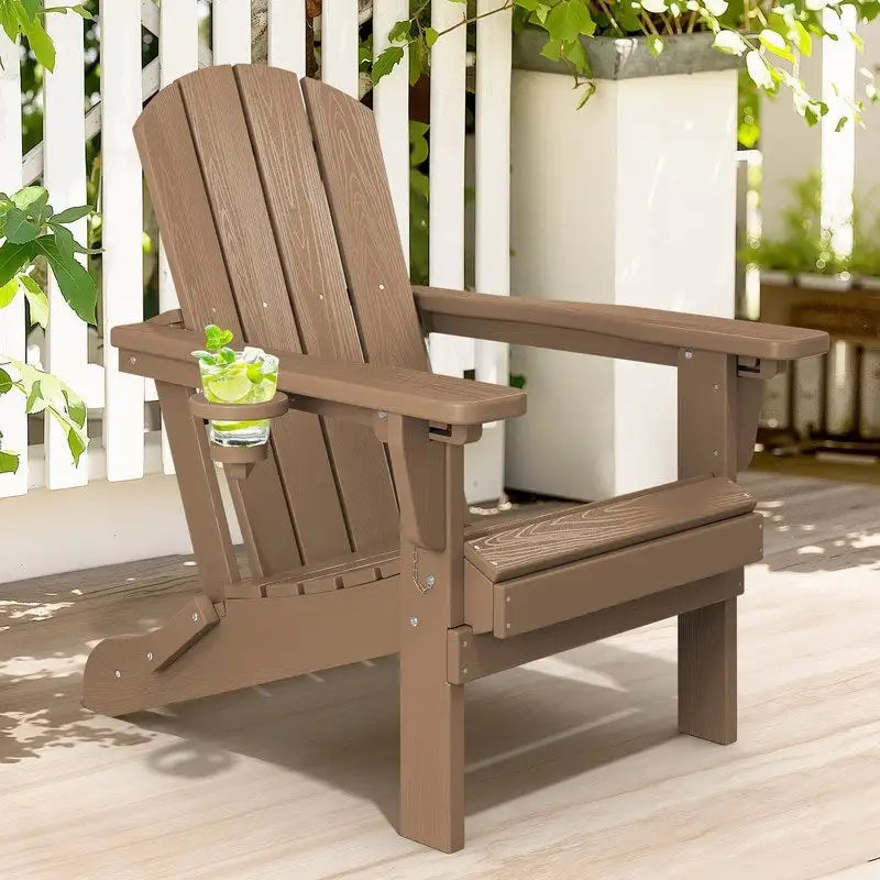 Chaise de jardin pliante 3 positions Inclinable Grain de bois PE, Résistante aux intempéries