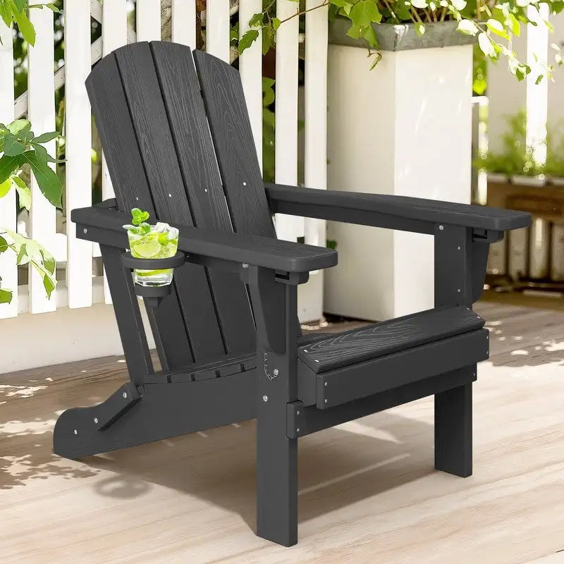Chaise de jardin pliante 3 positions Inclinable Grain de bois PE, Résistante aux intempéries