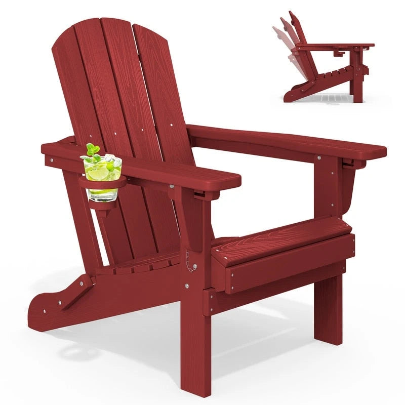 Chaise de jardin pliante 3 positions Inclinable Grain de bois PE, Résistante aux intempéries