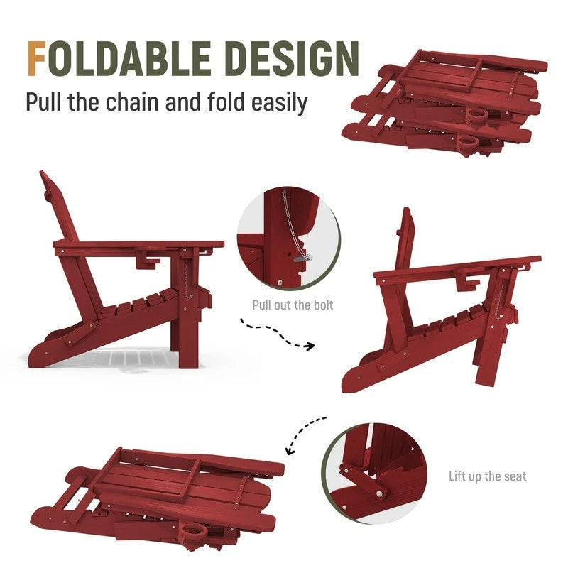 Chaise de jardin pliante 3 positions Inclinable Grain de bois PE, Résistante aux intempéries