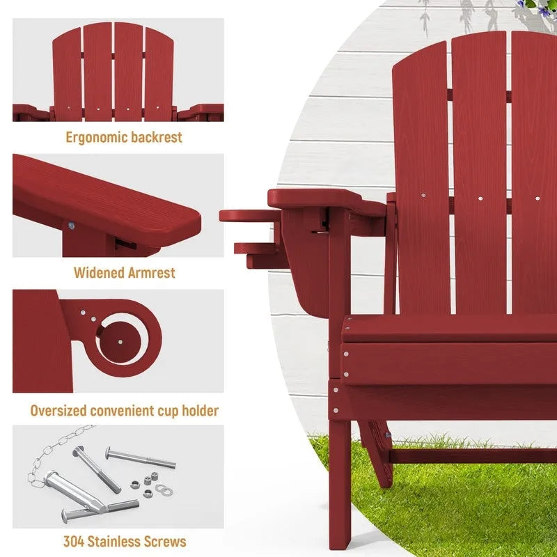 Chaise de jardin pliante 3 positions Inclinable Grain de bois PE, Résistante aux intempéries