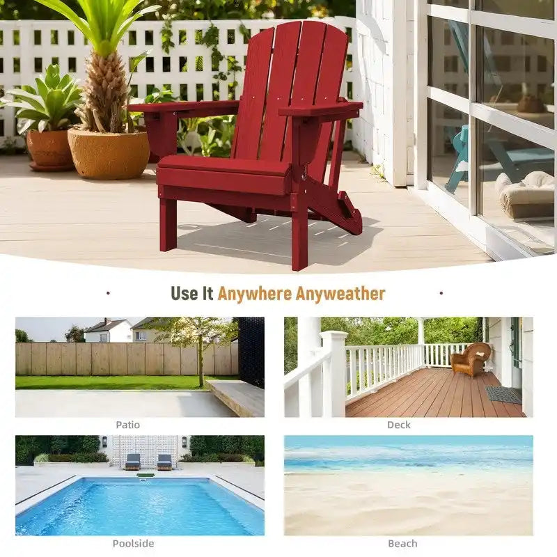 Chaise de jardin pliante 3 positions Inclinable Grain de bois PE, Résistante aux intempéries